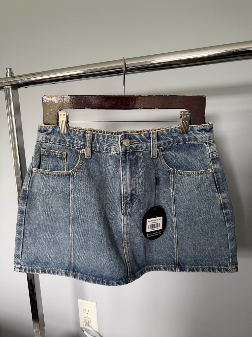 White Fox Denim Mini Skirt
